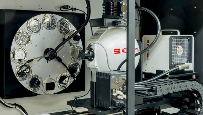 Target wheel with targets on the CI Systems’ METS Test System